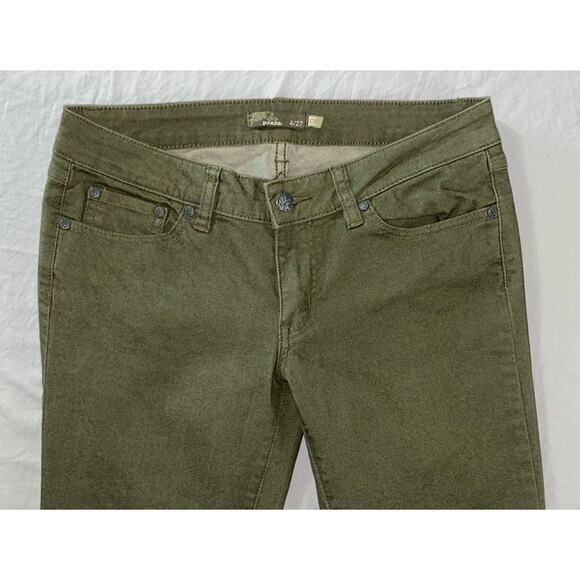 Prana Kara Lightweight 5-Pocket Stretch Organic Cotton Jeans. Olive, Women's 27. - Picture 6 of 9